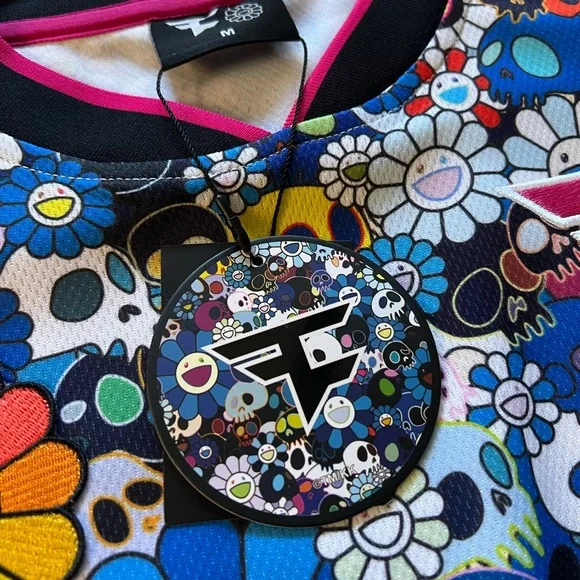 Faze Clan x Takashi Murakami Blue Jersey. Men's Medium. Never worn